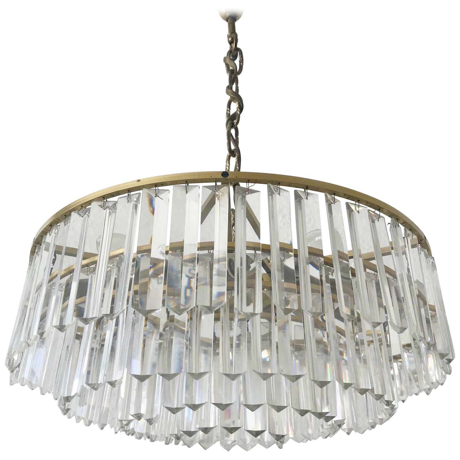 Crystal Glass Chandelier Or Pendant Lamp By Bakalowits And Söhne Vienna 1950s