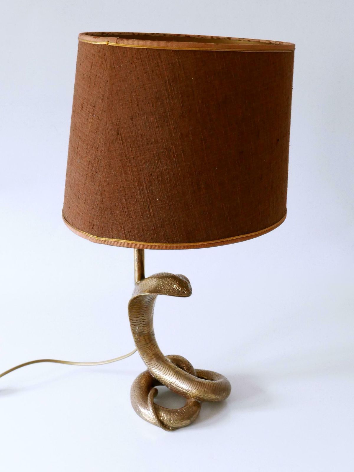 Exceptional Mid Century Modern Cobra Table Lamp By Maison Jansen France 1970s photo 2541.0