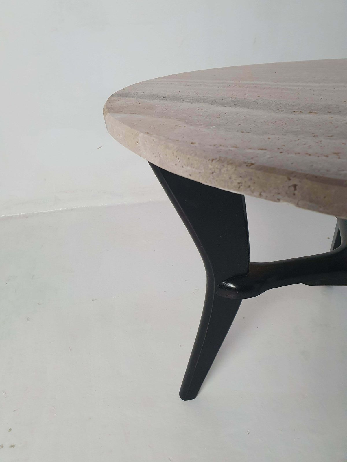Mid Century Round Coffee Table In Travertine, Italy, 1950's photo 3500.0