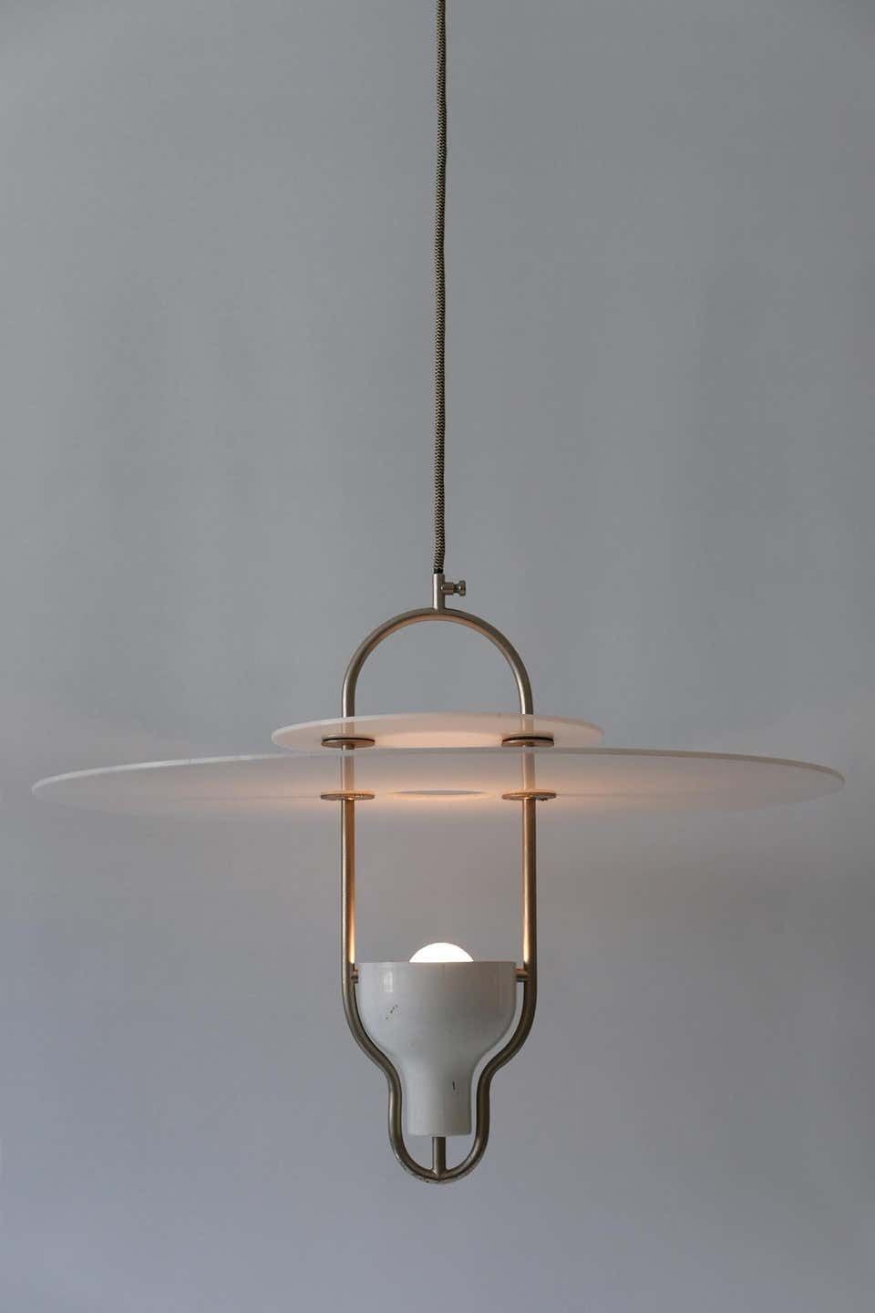 photo furniture Exceptional Mid Century Modern Ufo Pendant Lamp, Italy, 1960s