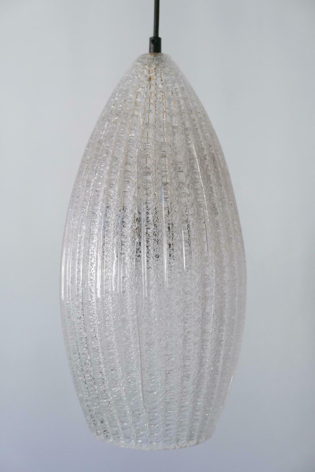 Set Of Two Mid Century Modern Textured Glass Pendant Lamps 1960s Germany photo buy