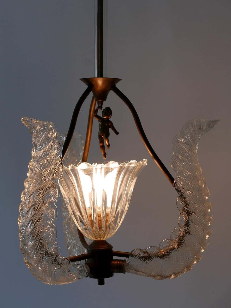 Rare Mid Century Modern Chandelier Or Pendant Lamp ''Putti'' By Barovier & Toso photo 3177.0