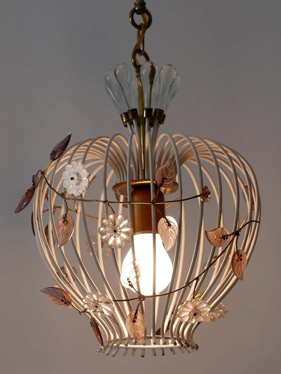 Lovely Mid Century Modern Birdcage Pendant Lamp Or Chandelier Germany 1950s photo furniture