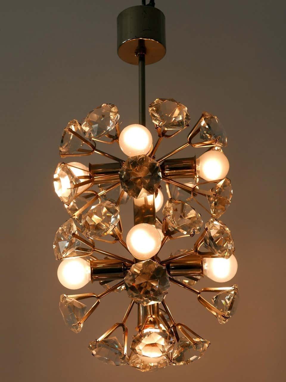 Exceptional Diamond Shaped Large Crystal Glass Chandelier By Bakalowits & Sons photo vinterior