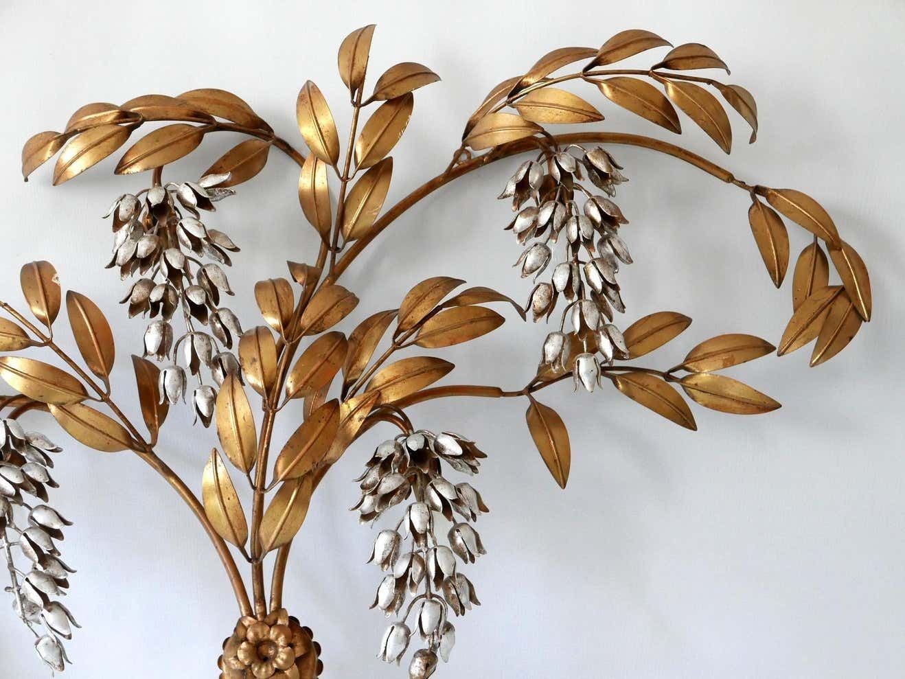 Huge Pioggia D''Oro Gilt Metal Wall Lamp Or Sconce By Hans Kögl 1970s Germany photo vintage