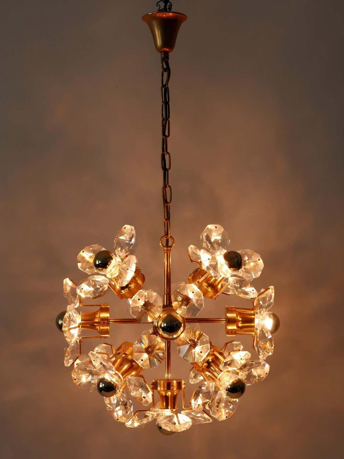 Gorgeous Mid Century Sputnik Chandelier Or Pendant Lamp Dandelion By Palwa 1960s photo Lighting