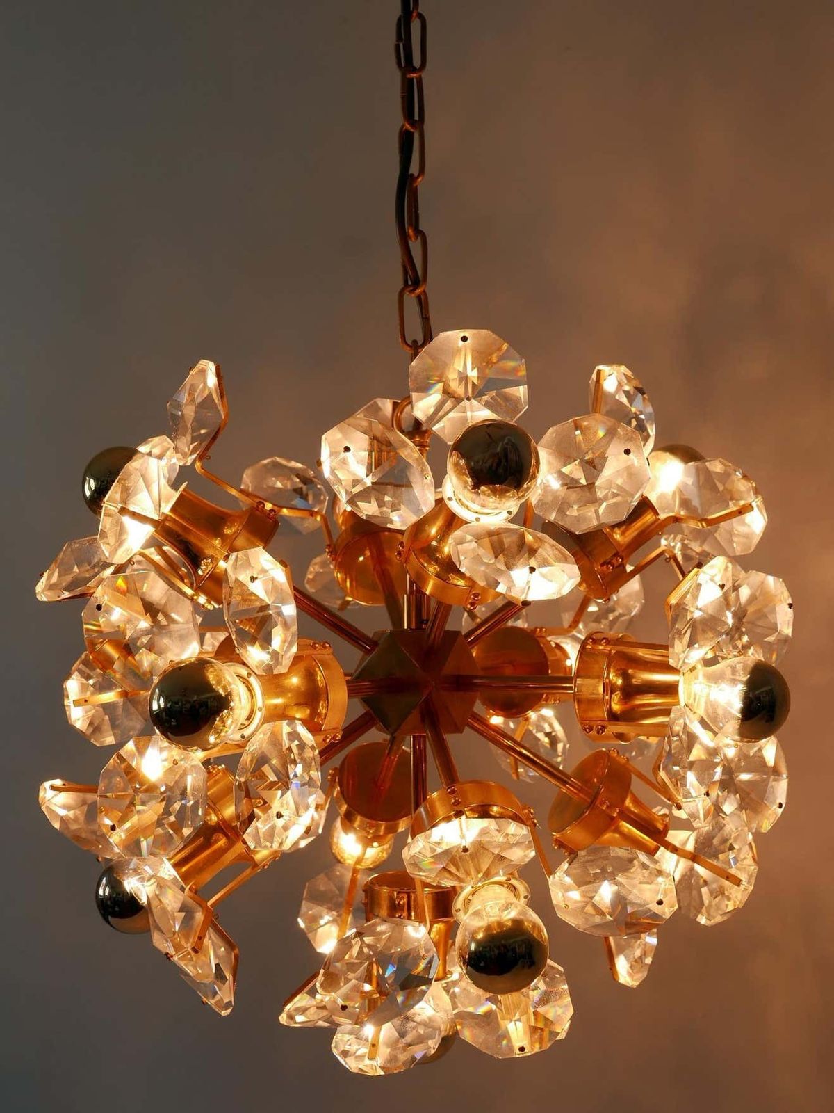 Gorgeous Mid Century Sputnik Chandelier Or Pendant Lamp Dandelion By Palwa 1960s photo vintage