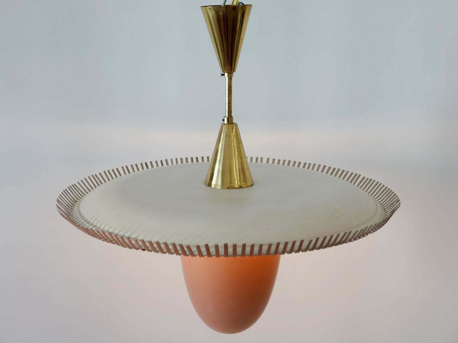 photo vinterior Exceptional & Lovely Mid Century Modern Pendant Lamp Or Chandelier Germany 1950s