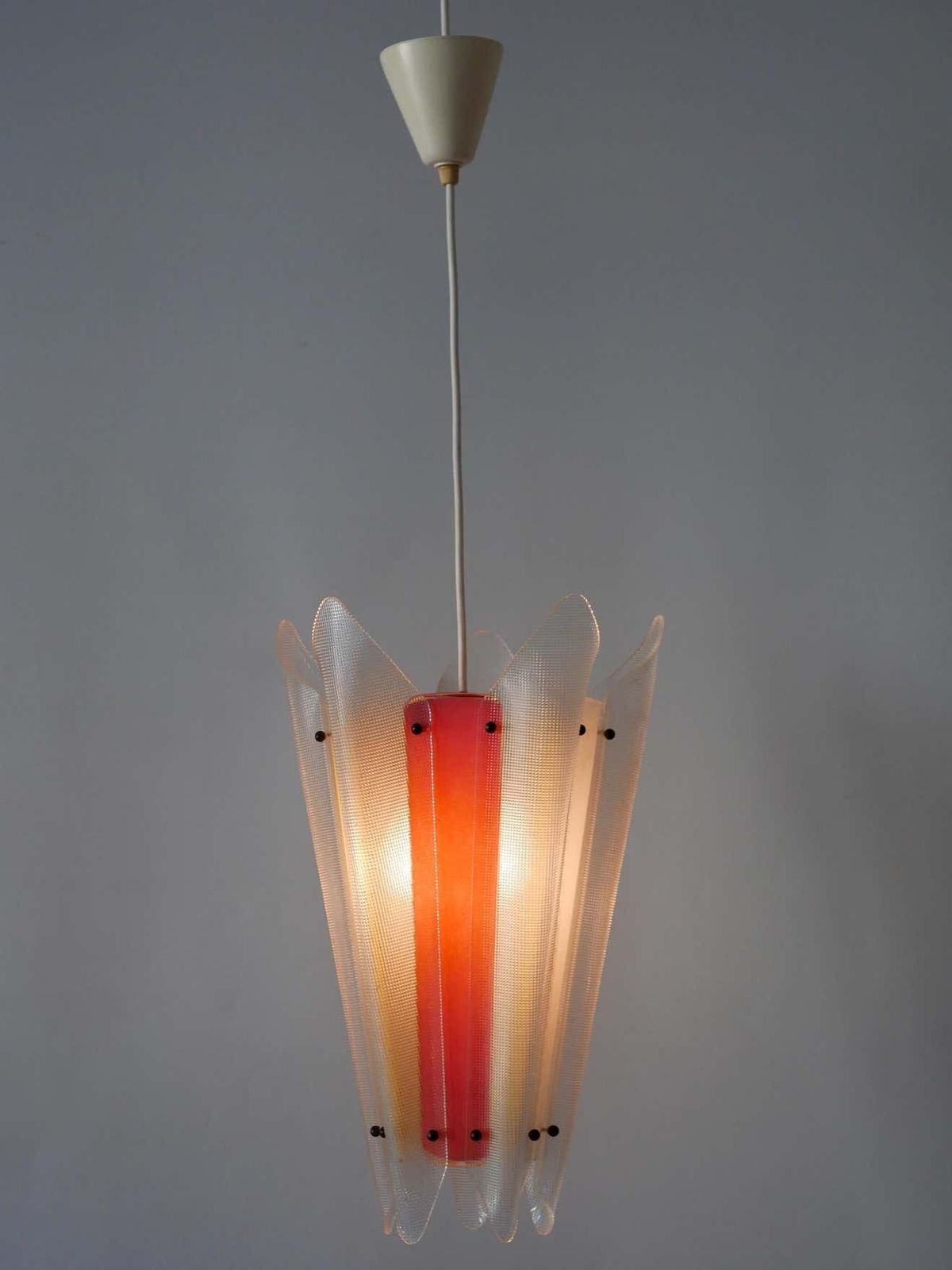 Rare Mid Century Modern Multi Coloured Lucite Pendant Lamp Germany 1960s photo Lighting