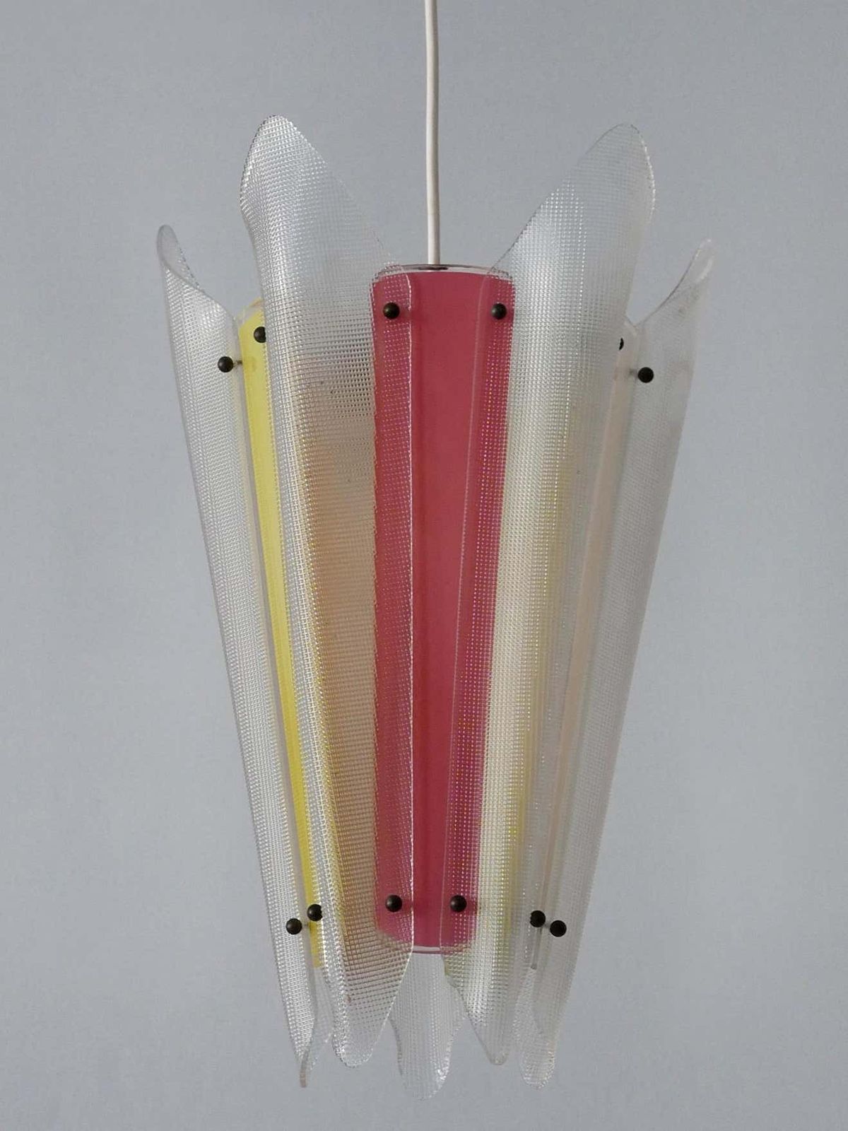 Rare Mid Century Modern Multi Coloured Lucite Pendant Lamp Germany 1960s photo vinterior