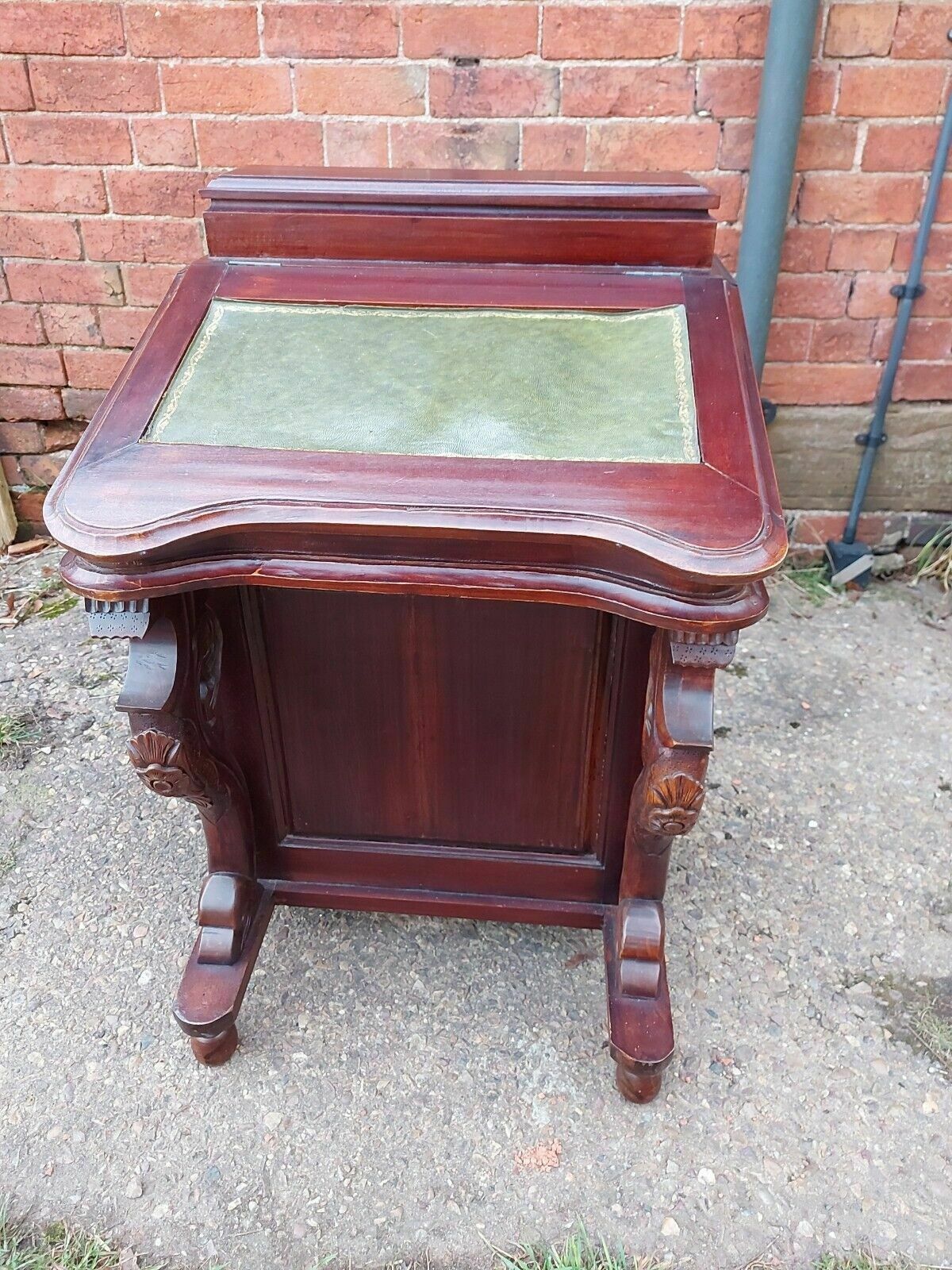 Mahogany Davenport Solid Wood Reproduction Desk With 8 Drawers