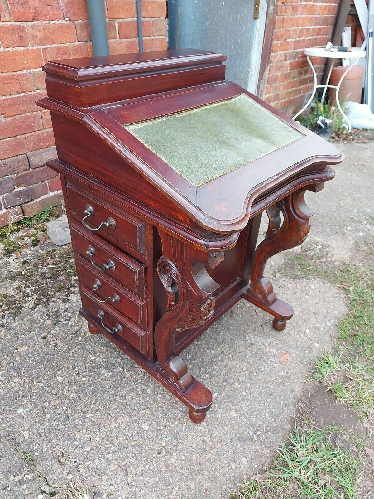 Mahogany Davenport Solid Wood Reproduction Desk With 8 Drawers photo furniture