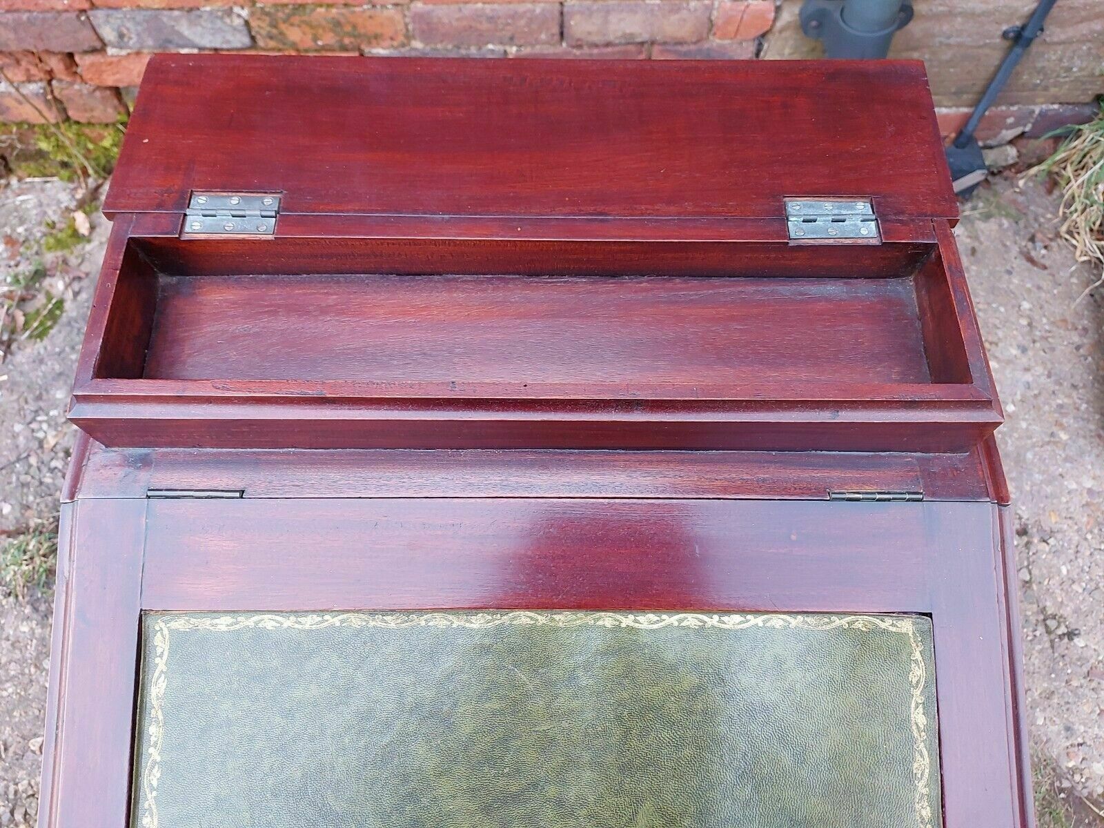 Mahogany Davenport Solid Wood Reproduction Desk With 8 Drawers photo Furniture