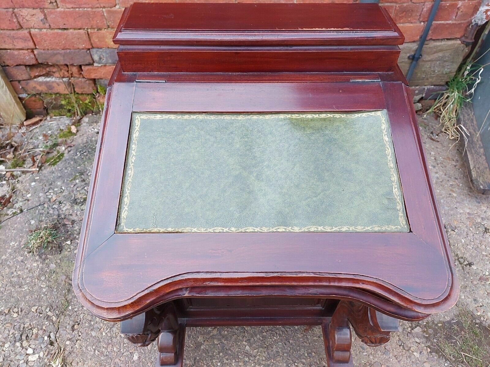 Mahogany Davenport Solid Wood Reproduction Desk With 8 Drawers photo 225.0