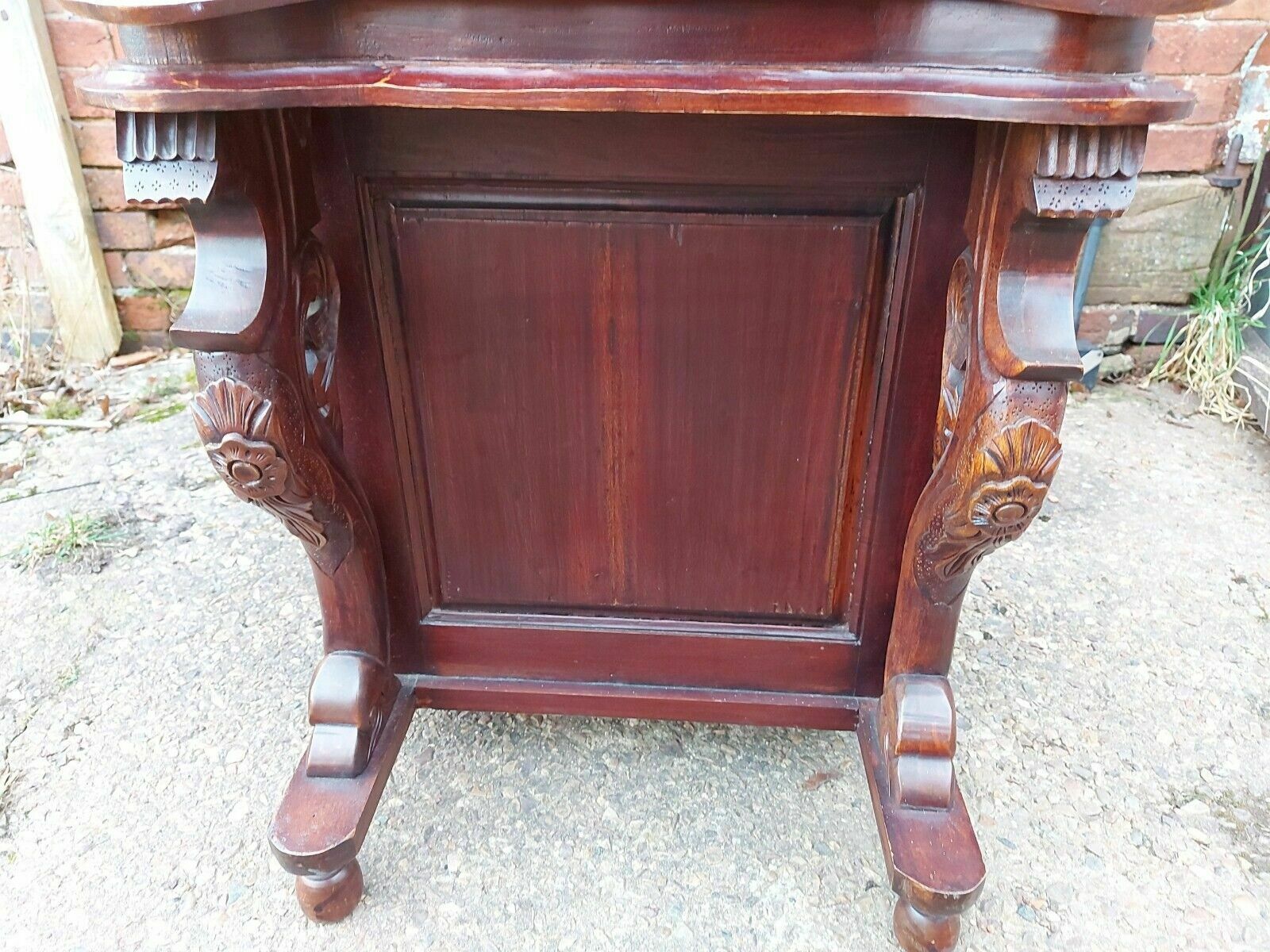 photo for sale Mahogany Davenport Solid Wood Reproduction Desk With 8 Drawers