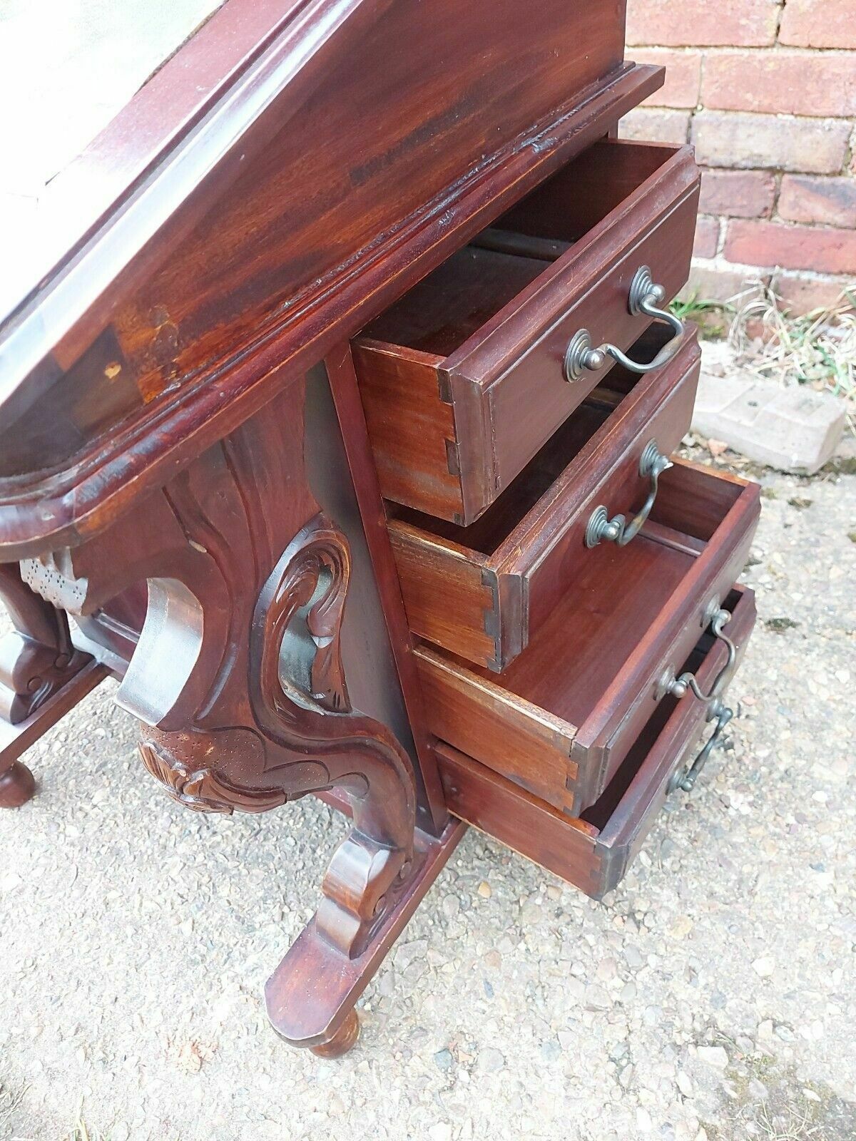 photo buy Mahogany Davenport Solid Wood Reproduction Desk With 8 Drawers