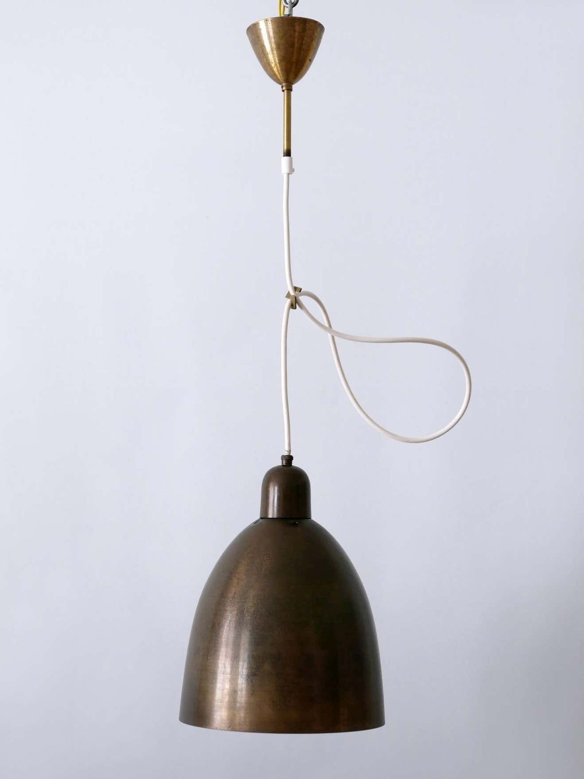 Rare & Elegant Mid Century Modern Brass Church Pendant Lamps Germany 1950s photo furniture