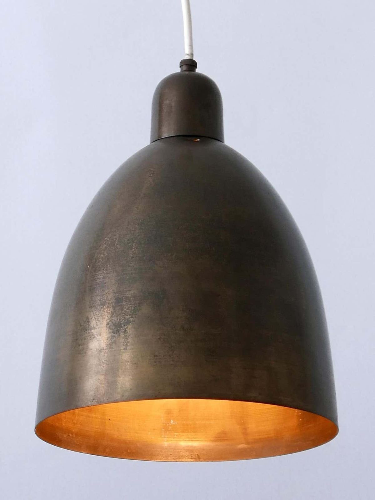 photo for sale Rare & Elegant Mid Century Modern Brass Church Pendant Lamps Germany 1950s