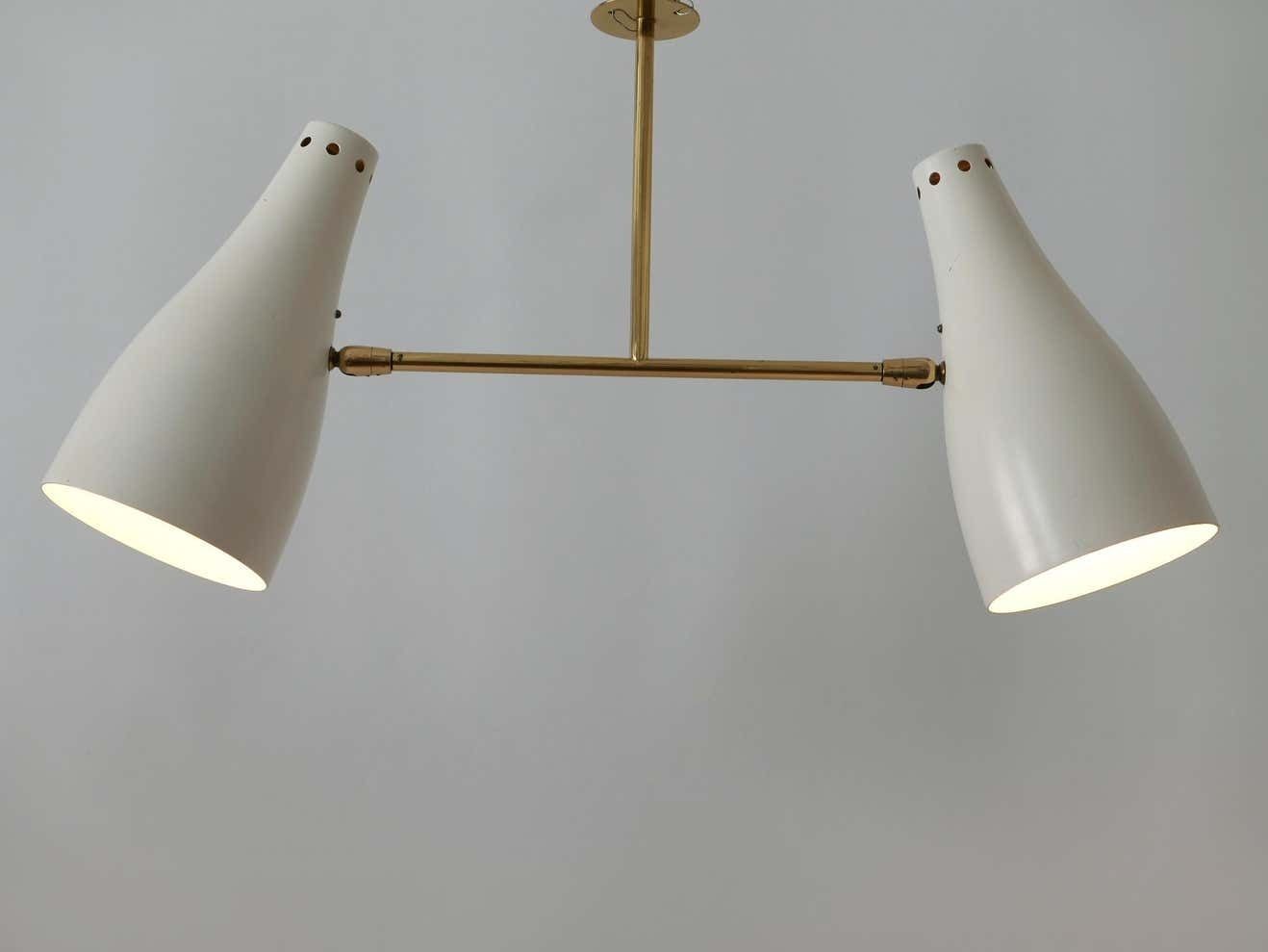 Rare Articulated Mid Century Modern Two Armed Sputnik Pendant Lamp Austria 1950s photo 3177.0