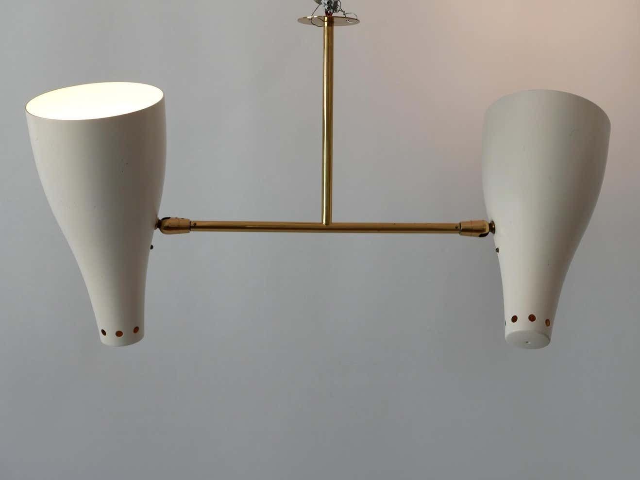 Rare Articulated Mid Century Modern Two Armed Sputnik Pendant Lamp Austria 1950s photo buy