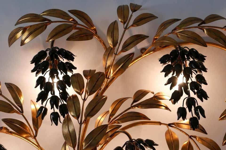 Huge Pioggia D''Oro Gilt Metal Wall Lamp Or Sconce By Hans Kögl, 1970s, Germany photo Lighting