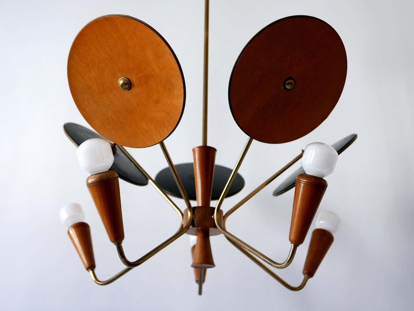 Exceptional Mid Century Modern Sputnik Pendant Lamp Or Chandelier Germany 1950s photo for sale