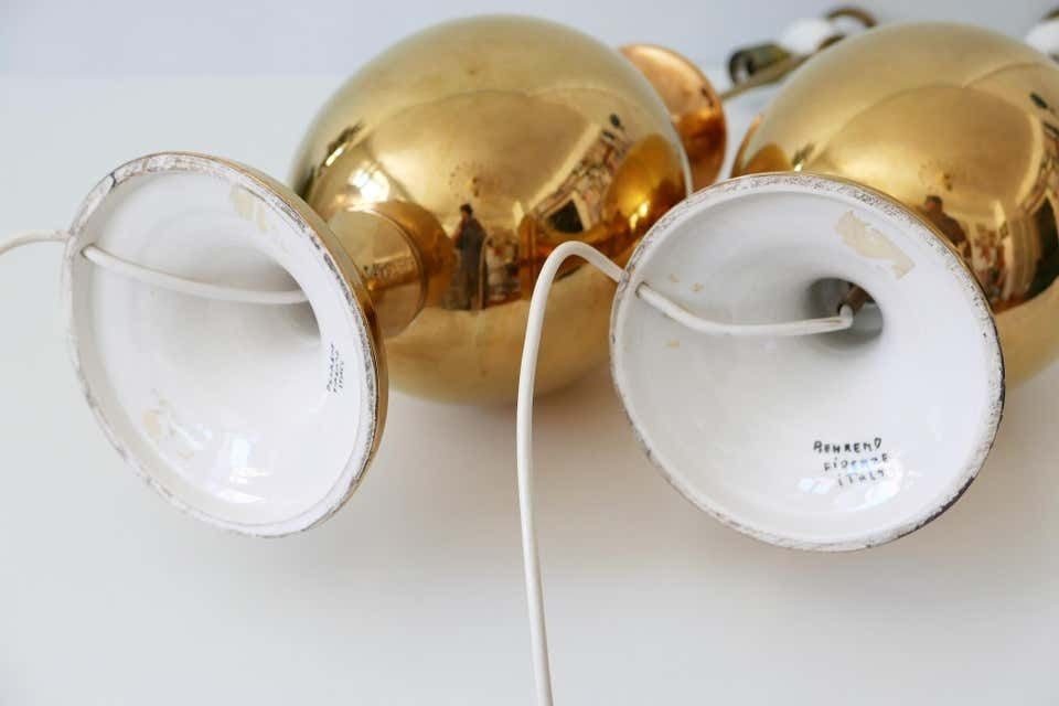 photo vinterior Set Of Two Huge Gold Glazed Ceramic Table Lamps By Behreno Firenze 1960s Italy