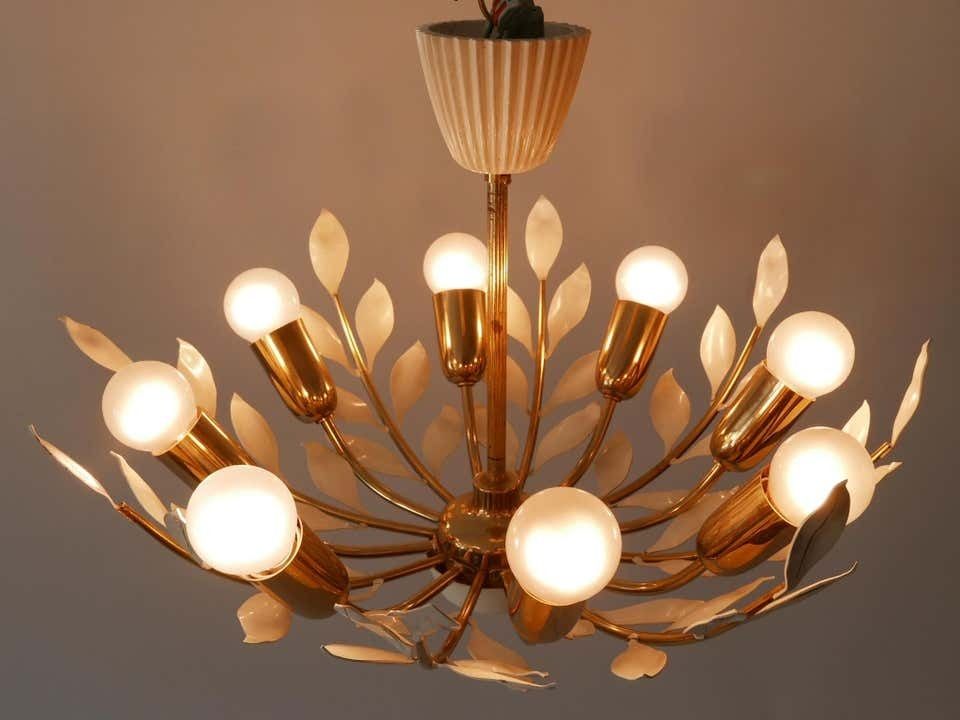 photo buy Rare 8 Flamed Sputnik Chandelier Or Pendant Lamp By Vereinigte Werkstätten 1950s