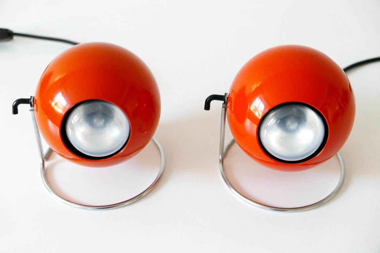 photo furniture Set Of Two Mid Century Modern Metal ''Eye'' Table Lamps, Erco, 1960s 1970s Germany