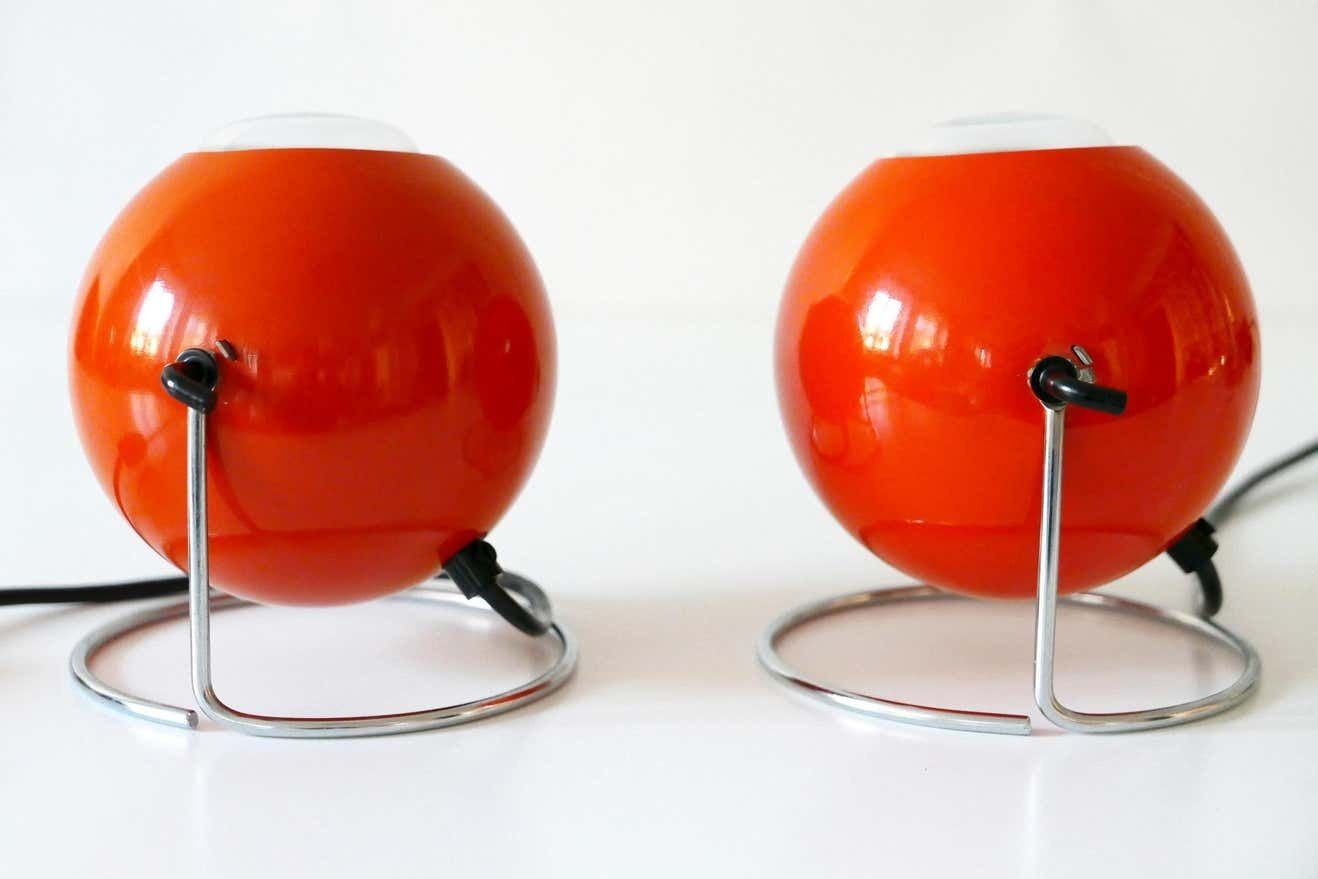 Lighting Set Of Two Mid Century Modern Metal ''Eye'' Table Lamps, Erco, 1960s 1970s Germany photo