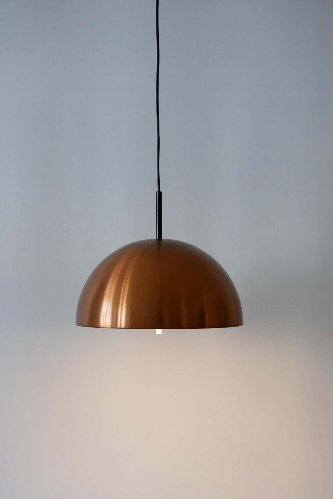 Elegant Mid Century Modern Copper Pendant Lamp By Staff & Schwarz 1960s, Germany photo vinterior