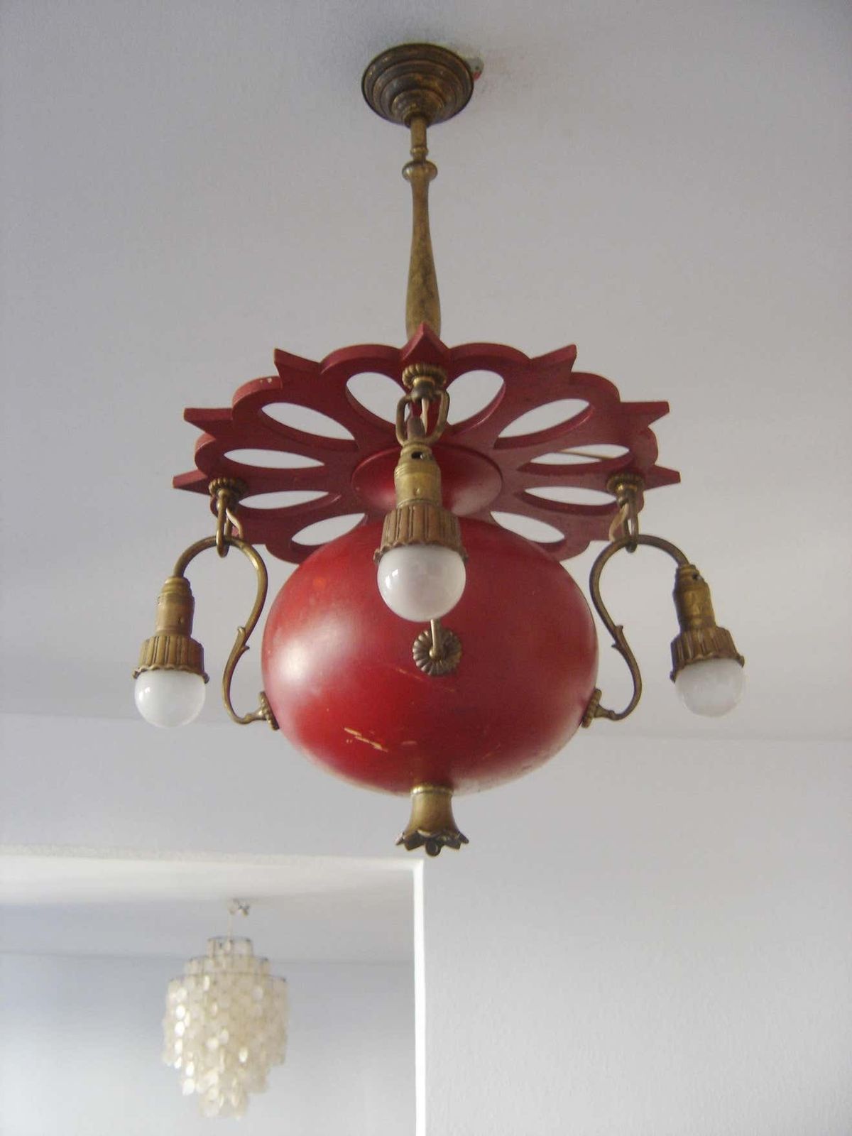 Exceptional Art Nouveau Chandelier Or Pendant Lamp ''Granate Apple'', 1900 Germany photo buy