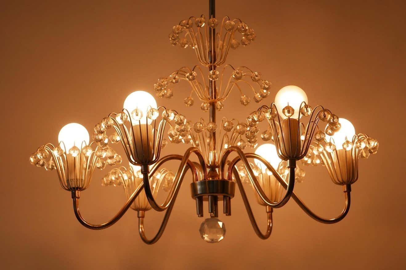 Midcentury Chandelier Or Pendant Lamp By Emil Stejnar For Rupert Nikoll, 1950s photo vintage