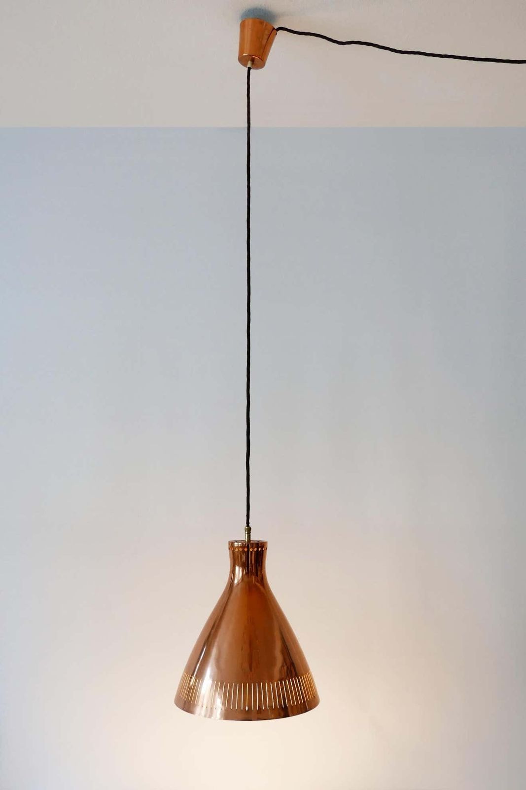 Mid Century Modern Copper Pendant Lamp By Vereinigte Werkstätten 1960s Germany photo 4084.0
