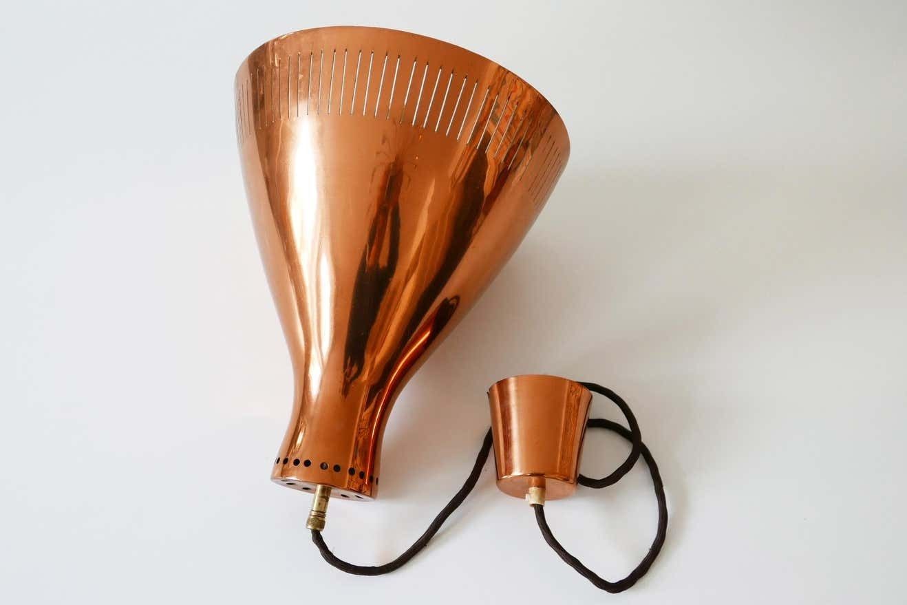 photo vintage Mid Century Modern Copper Pendant Lamp By Vereinigte Werkstätten 1960s Germany