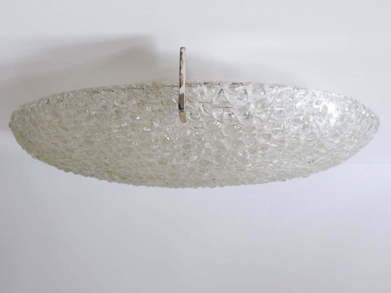 Rare Mid Century Modern Ice Glass Flush Mount Or Sconce By Kaiser Leuchten 1960s photo buy