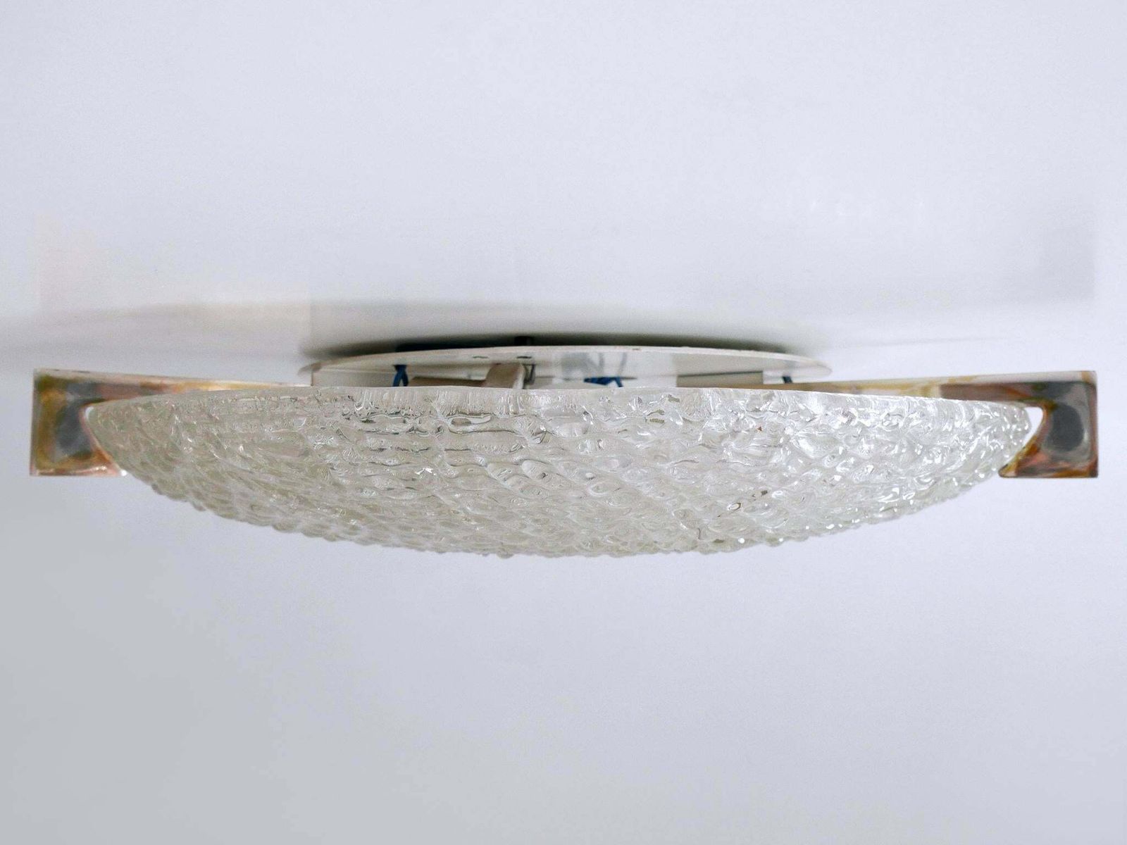 photo furniture Rare Mid Century Modern Ice Glass Flush Mount Or Sconce By Kaiser Leuchten 1960s