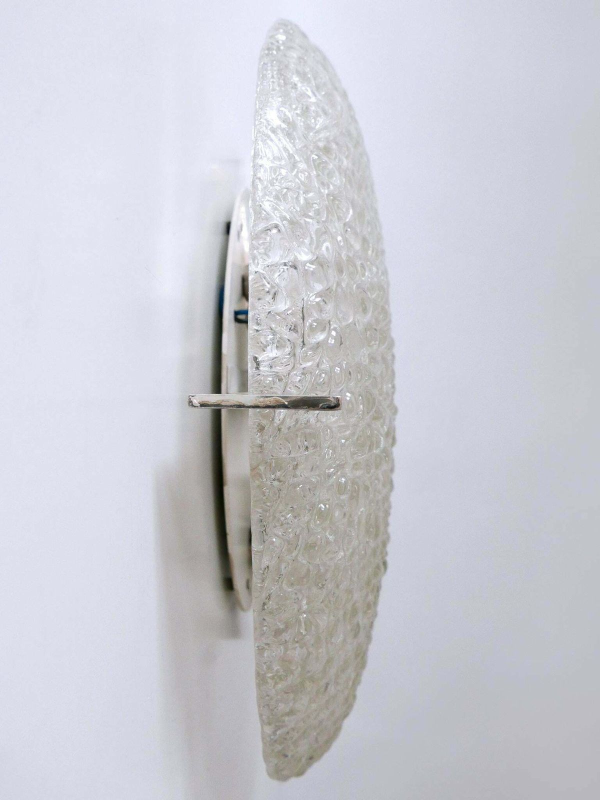 photo vinterior Rare Mid Century Modern Ice Glass Flush Mount Or Sconce By Kaiser Leuchten 1960s
