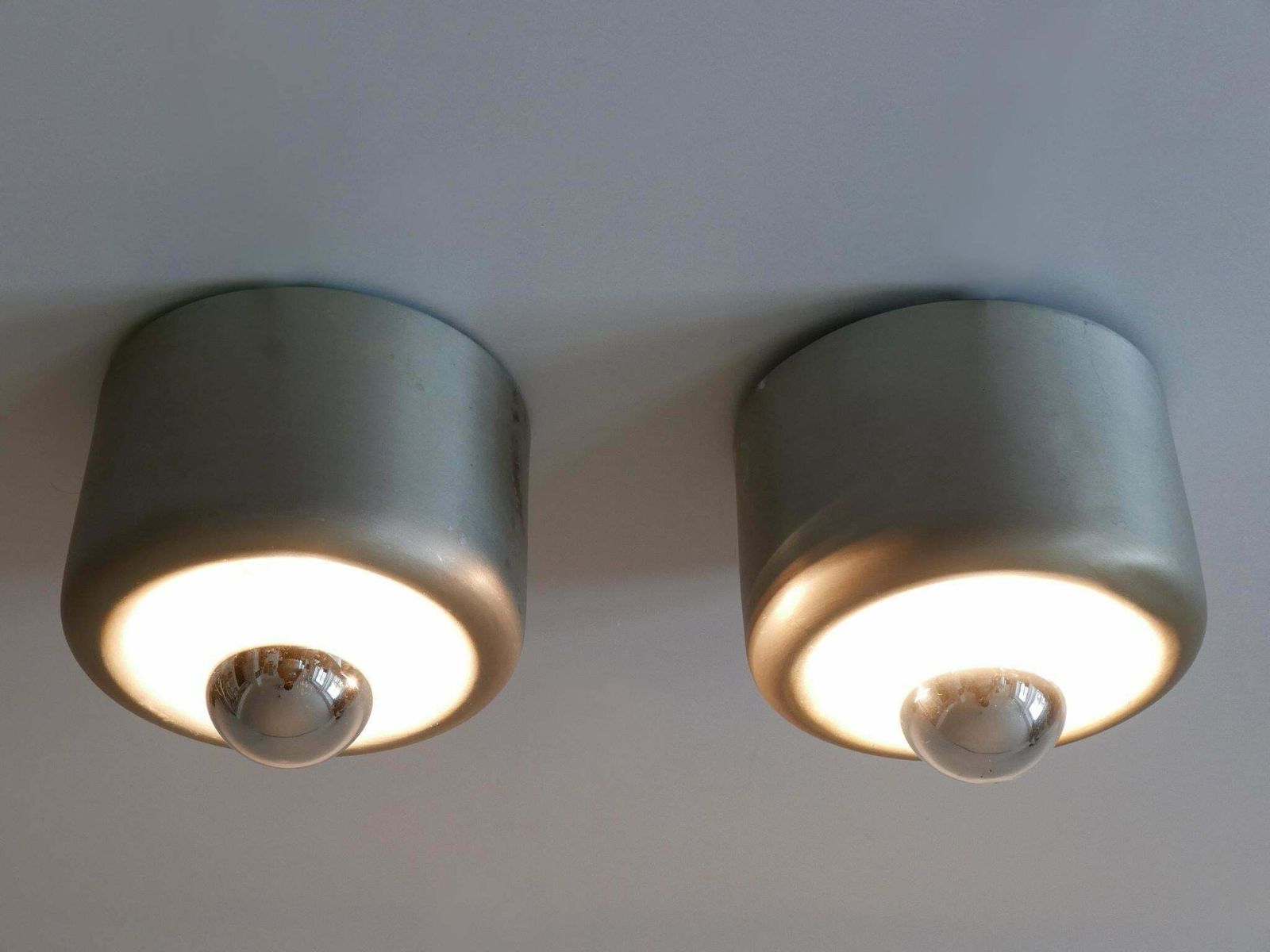 Set Of Two Mid Century Doughnut Ceiling Fixtures Or Sconces By Staff Germany 1970s photo Lighting