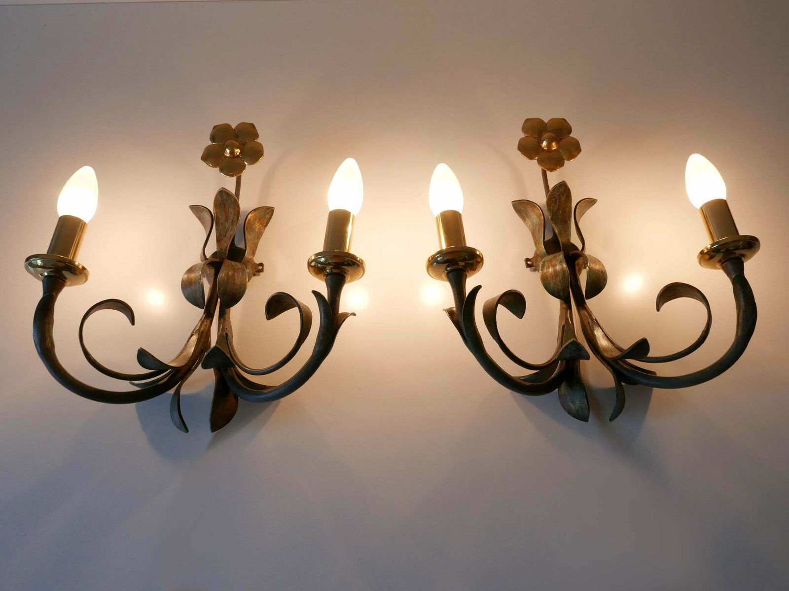 photo furniture Set Of Two Brass & Metal Flush Mount Or Sconces By Hans Möller, Germany, 1970s