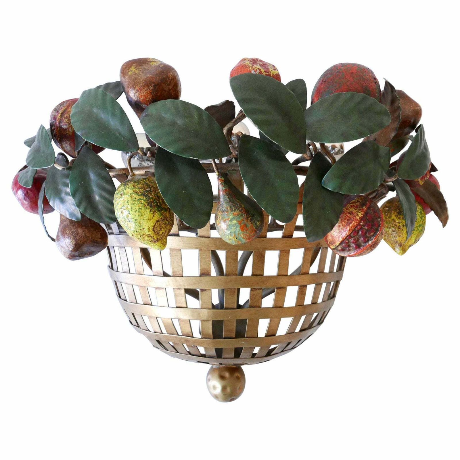 Lovely Mid Century Modern Sconce Fruit Basket By Lucienne Monique Italy, 1960s