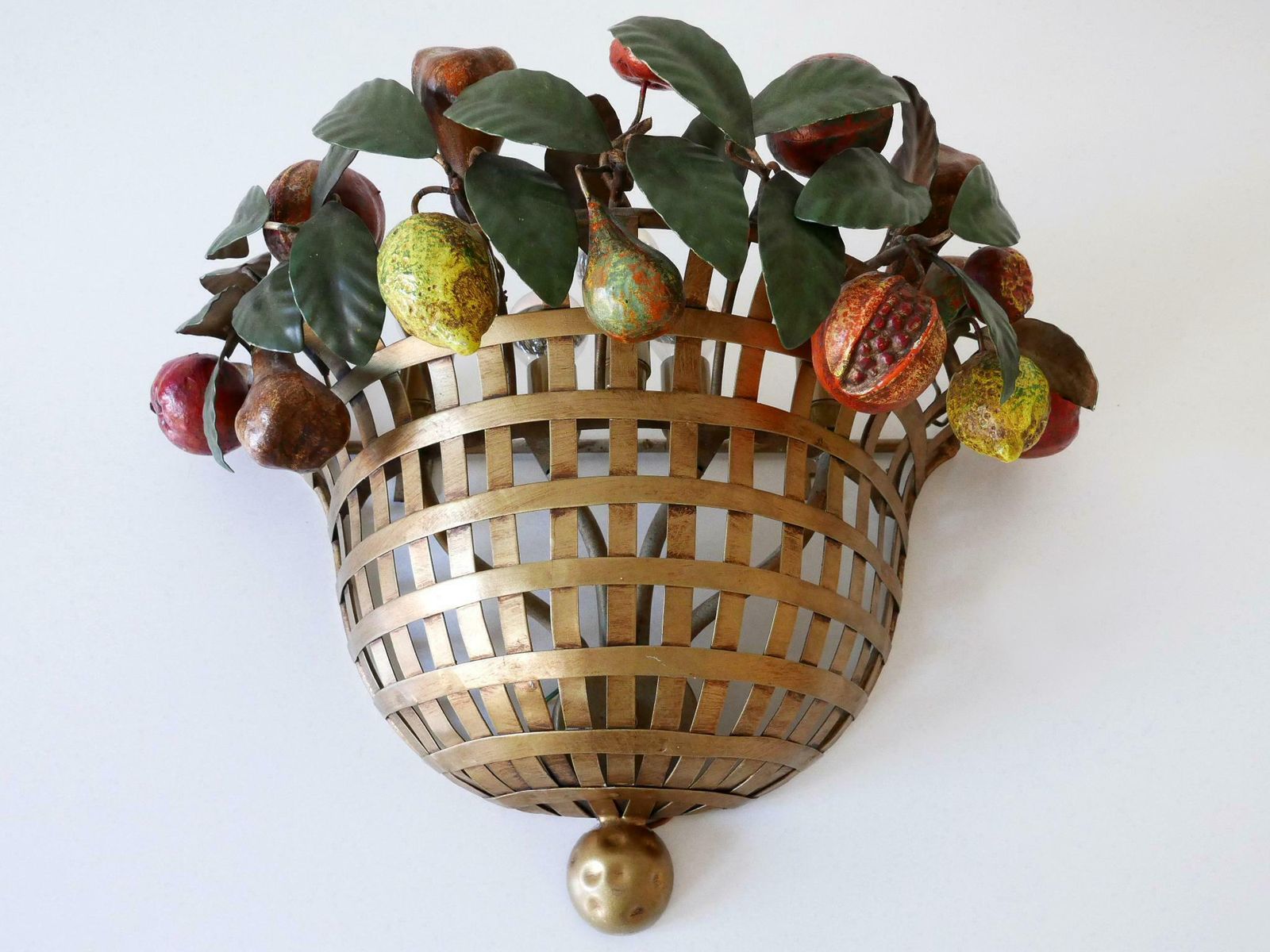 Home Decor Lovely Mid Century Modern Sconce Fruit Basket By Lucienne Monique Italy, 1960s photo