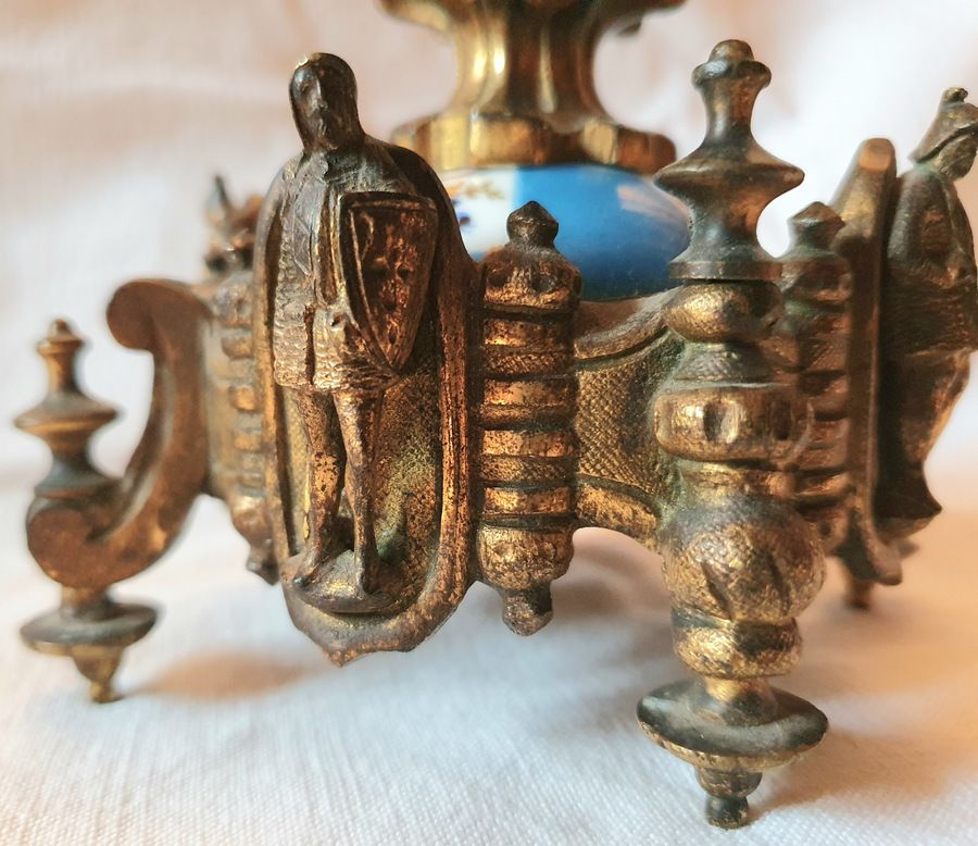 photo furniture Neo Gothic Covered Cup In Bronze With Sevres Porcelain Medallions Circa 1850