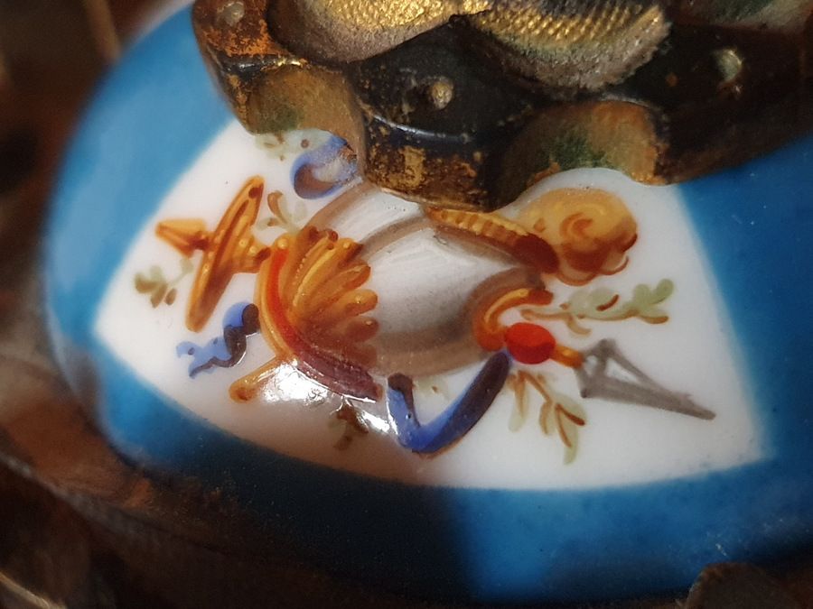 photo for sale Neo Gothic Covered Cup In Bronze With Sevres Porcelain Medallions Circa 1850