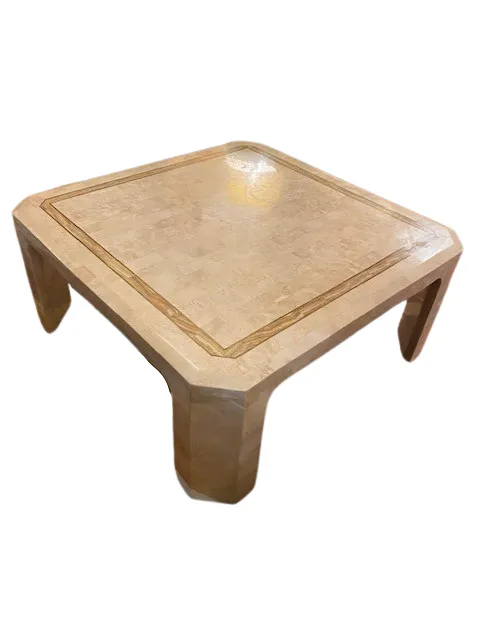 Mid Century Tessellated Travertine Coffee Table By Maitland Smith, 1980s