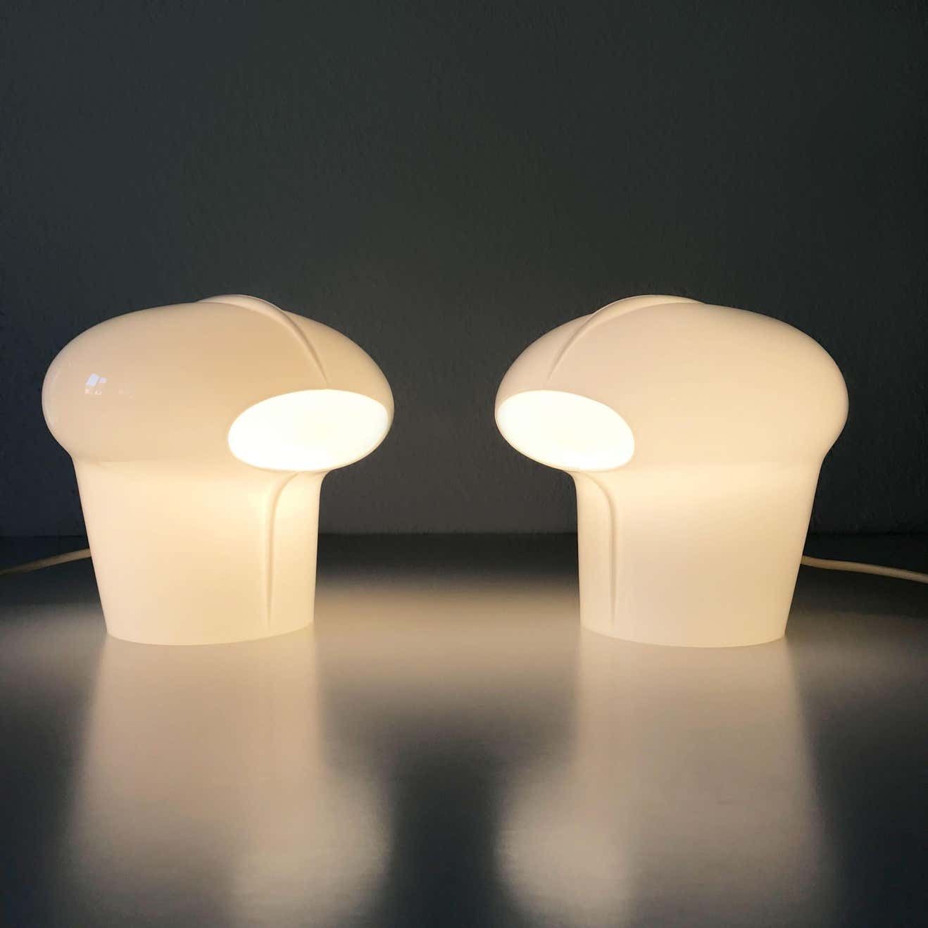 photo vintage Set Of Two Exceptional Table Lamps By Gino Vistosi For Vistosi, Murano, 1970s