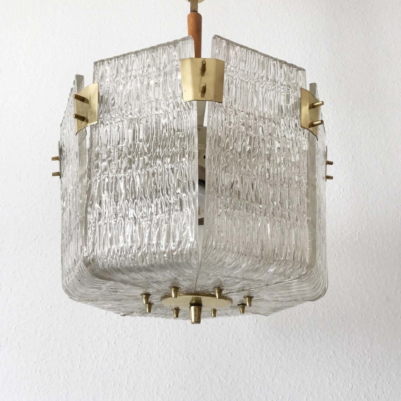 Monumental Midcentury Basket Chandelier Or Pendant Lamp By J.T. Kalmar, 1950s photo for sale