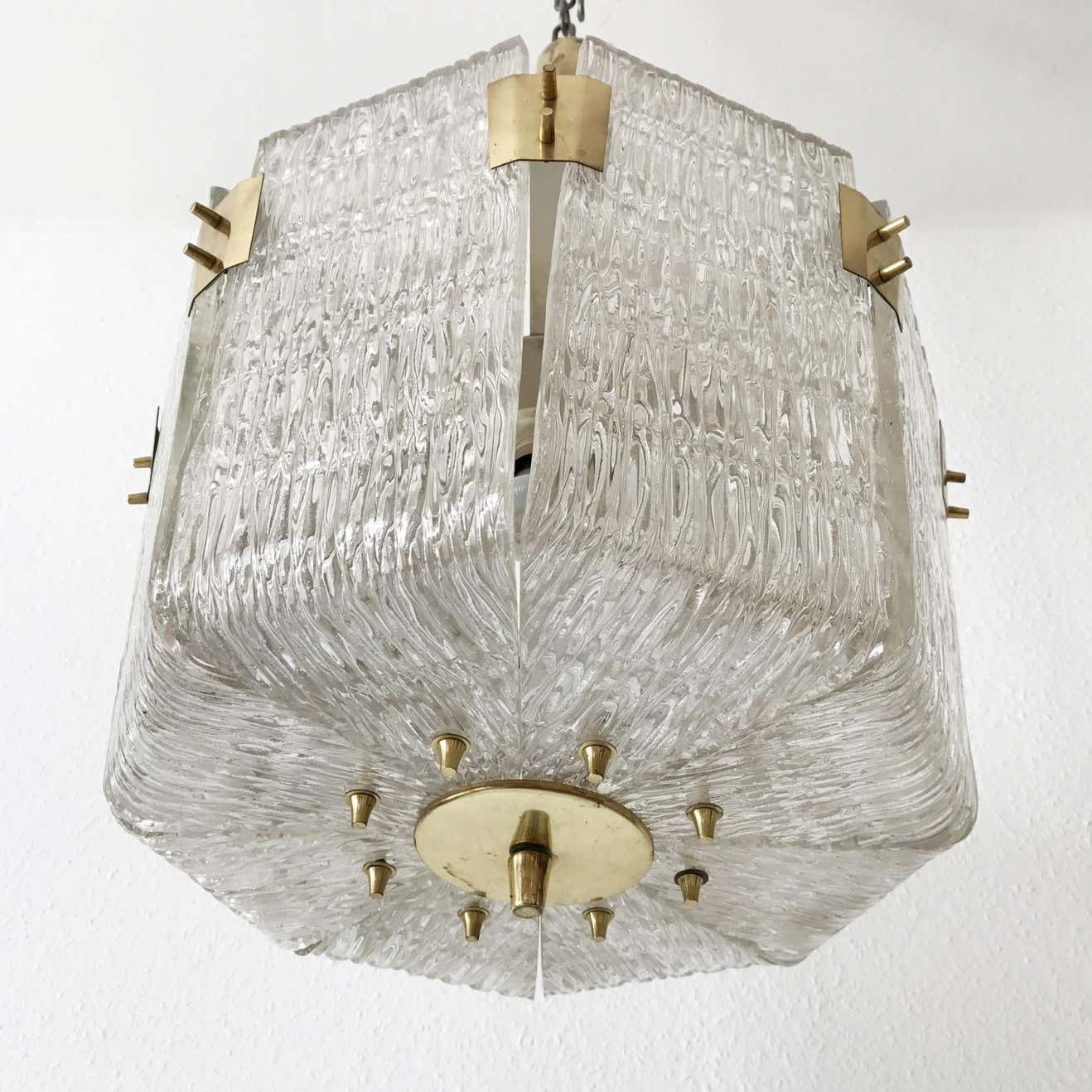 Monumental Midcentury Basket Chandelier Or Pendant Lamp By J.T. Kalmar, 1950s photo buy
