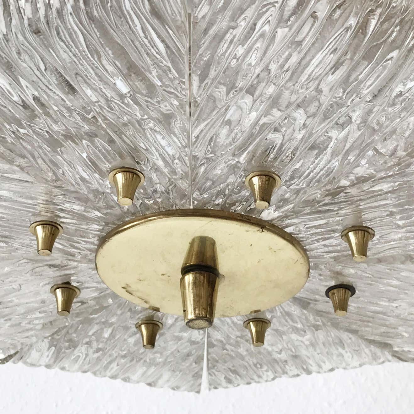 Lighting Monumental Midcentury Basket Chandelier Or Pendant Lamp By J.T. Kalmar, 1950s photo
