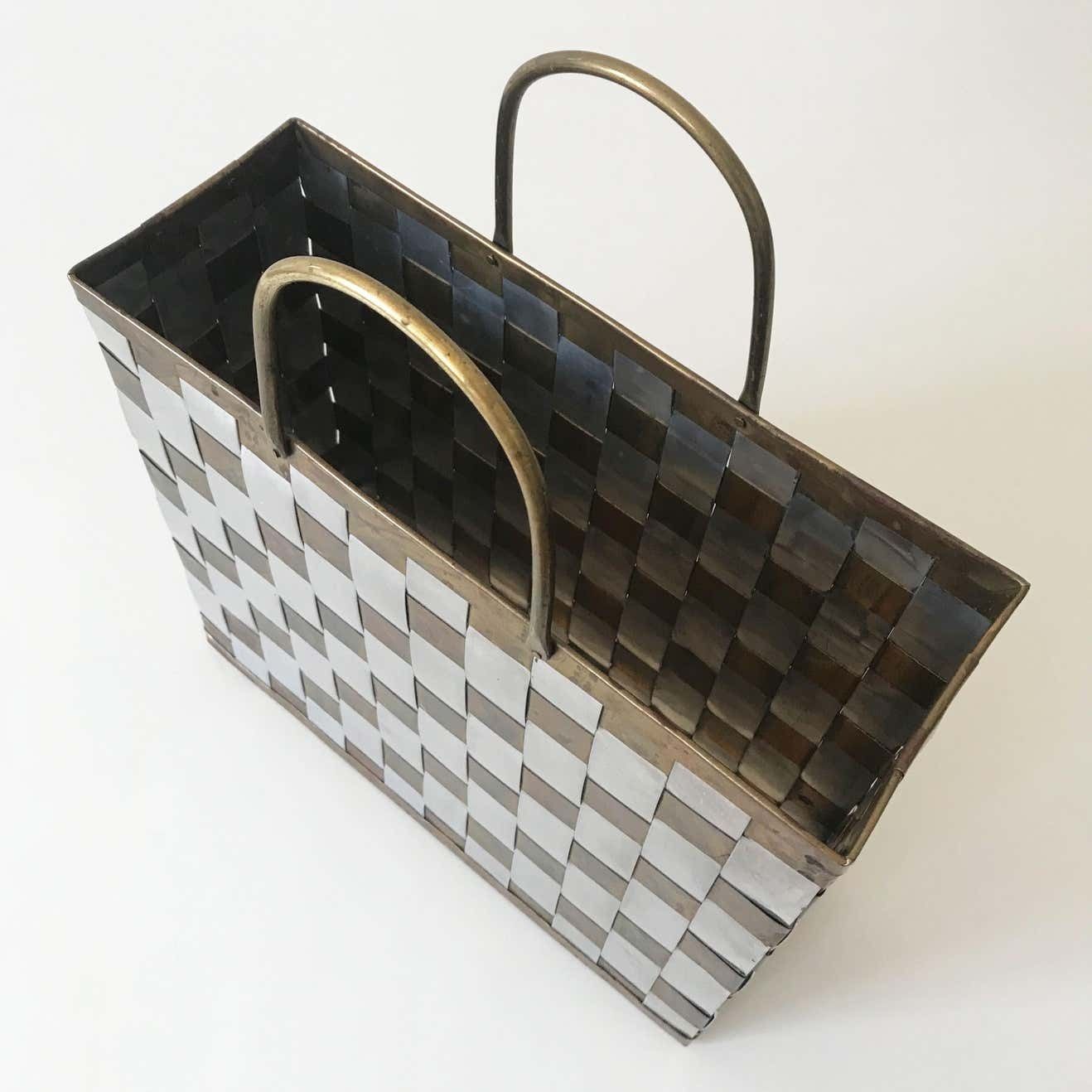 photo vinterior Hollywood Regency Magazine Rack Or Stand In The Style Of Paul Evans Italy 1970s